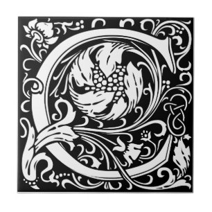 Buchstabe C Mittelalterliche Monogramm-Kunst Art N Fliese