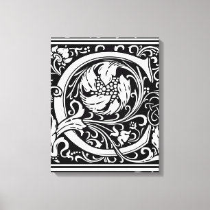 Buchstabe C Mittelalterliche Monogramm-Kunst Art N Leinwanddruck