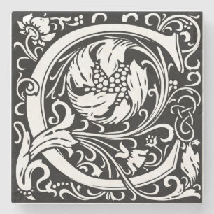 Buchstabe C Mittelalterliche Monogramm-Kunst Art N Steinuntersetzer