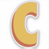 Buchstabe C Monogramm, fette 3D-Typ-Schrift Initia Aufkleber (Vorderseite)
