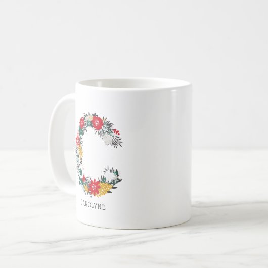 Buchstabe C | Monogramm-I-Tasse für den Blasenbrie Kaffeetasse (Vorderseite Links)