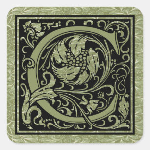 Buchstabe C Monogramm Quadratischer Aufkleber