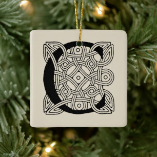 Buchstabe C Monogramm Vintage-Keltischer Knoten Dr Keramikornament