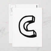 Buchstabe C Postkarte (Vorne/Hinten)