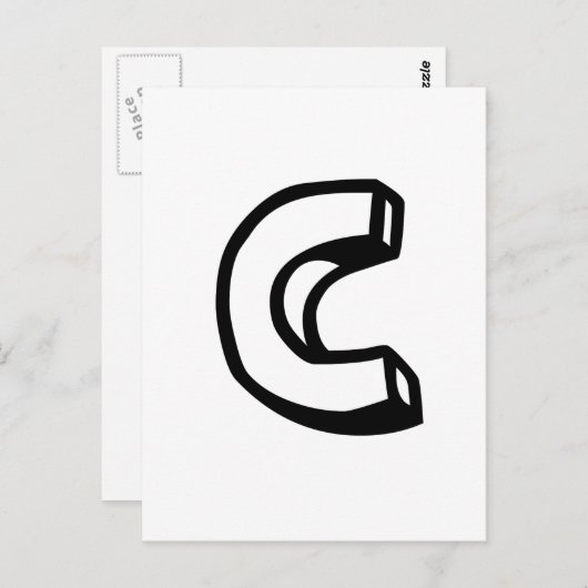 Buchstabe C Postkarte (Vorne/Hinten)