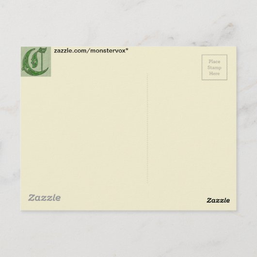 Buchstabe C Postkarte (Rückseite)
