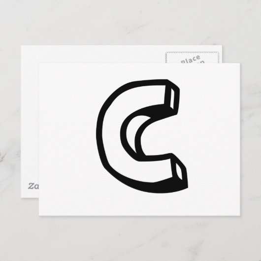 Buchstabe C Postkarte (Vorne/Hinten)