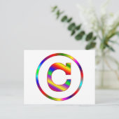 Buchstabe C Rainbow Postkarte (Stehend Vorderseite)