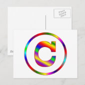 Buchstabe C Rainbow Postkarte (Vorne/Hinten)