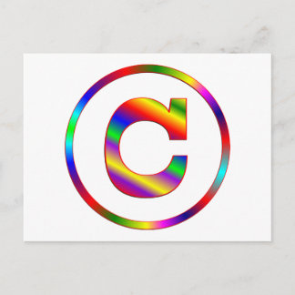 Buchstabe C Rainbow Postkarte