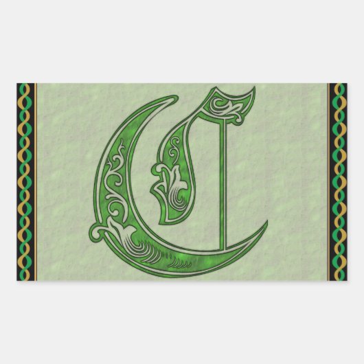 Buchstabe C Rechteck Rechteckiger Aufkleber (Vorderseite)