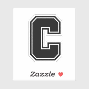 Buchstabe C Schriftart (sporty Uni) Aufkleber