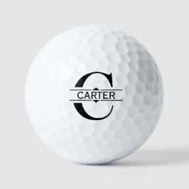 Buchstabe C | Schwarzes Ziersplit Monogramm Golfball