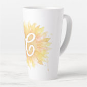 Buchstabe C Sonnenblume Vorname Monogramm Initiale Milchtasse (Rechte Ecke)