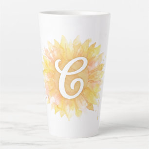 Buchstabe C Sonnenblume Vorname Monogramm Initiale Milchtasse
