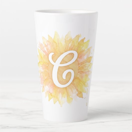Buchstabe C Sonnenblume Vorname Monogramm Initiale Milchtasse (Vorderseite)