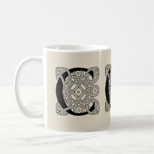 Buchstabe C Vintage-Keltischer Knoten-Monogramm Kaffeetasse
