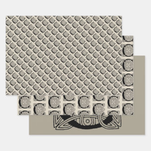 Buchstabe C Vintage Knotentonografie Geschenkpapier Set