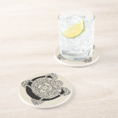 Buchstabe C Vintage Knotentonografie Getränkeuntersetzer (Seite)