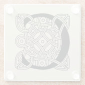 Buchstabe C Vintage Knotentonografie Glasuntersetzer (Rückseite)