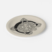 Buchstabe C Vintage Knotentonografie Pappteller (Schrägansicht)