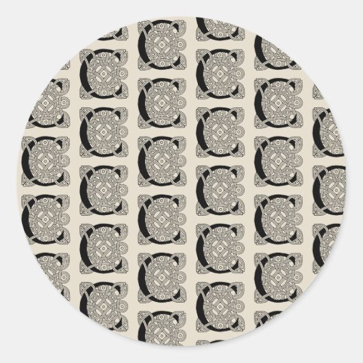 Buchstabe C Vintage Knotentonografie Runder Aufkleber (Vorderseite)