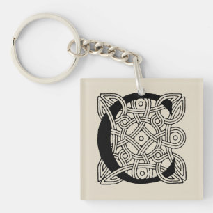 Buchstabe C Vintage Knotentonografie Schlüsselanhänger