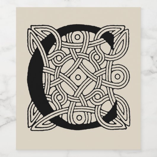 Buchstabe C Vintage Knotentonografie Weinetikett (Einzelnes Label)