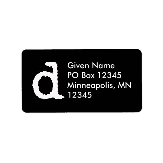 Buchstabe D Adressaufkleber (Vorne)