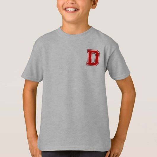 Buchstabe D - Anfangsname Alphabet Monogramm T-Shirt (Vorderseite)