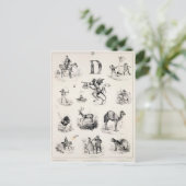 Buchstabe D aus einem Alphabet-Primer, 1832 Postkarte (Stehend Vorderseite)