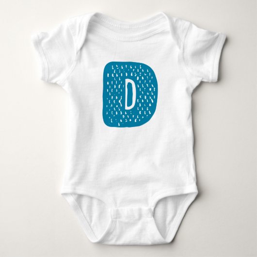 Buchstabe D Baby Strampler (Vorderseite)