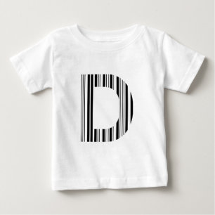 BUCHSTABE D BAR CODE Erstes Anfangsbuchstaben-Barc Baby T-shirt