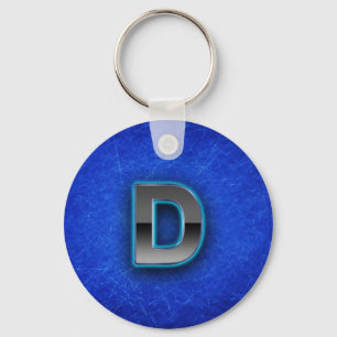 Buchstabe D - blaue Neonausgabe Schlüsselanhänger