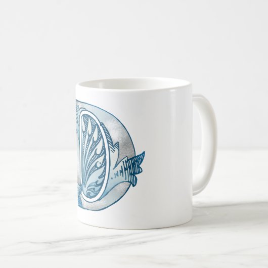 Buchstabe "D" Elegant bestickt Kaffeetasse (VorderseiteRechts)