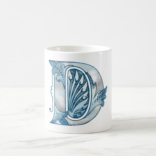 Buchstabe "D" Elegant bestickt Kaffeetasse (Mittel)