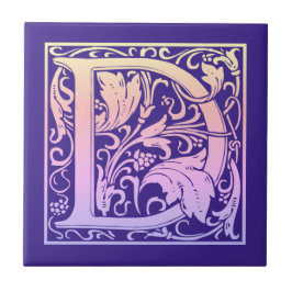 Buchstabe D Farbiger Vintager erster Buchstabe Gra Fliese