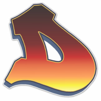 Buchstabe D - Flammenaufkleber Aufkleber