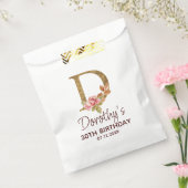 Buchstabe D Gold Monogramm Blush Rosa Rosen Geschenktütchen (Versiegelt)