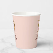 Buchstabe D Gold Monogramm Blush Rosa Rosen Pappbecher (Links)