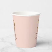 Buchstabe D Gold Monogramm Blush Rosa Rosen Pappbecher (Rechts)