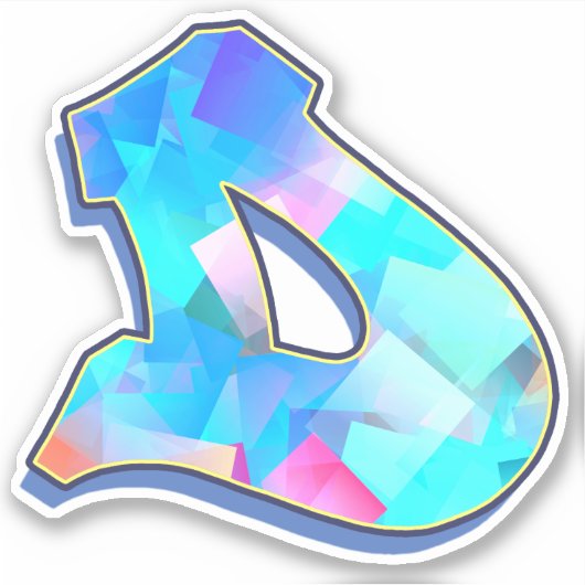 Buchstabe D _ Graffiti Alphabet Letters Aufkleber (Vorderseite)