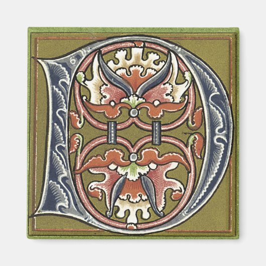 Buchstabe 'D in Farbe - Bild Magnet (Vorne)