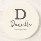 Buchstabe D initial personalisierter Name und Datu Getränkeuntersetzer (Vorne)