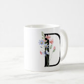 Buchstabe D mit Blumen Kaffeetasse (VorderseiteRechts)