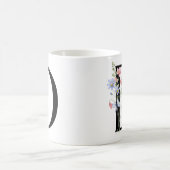 Buchstabe D mit Blumen Kaffeetasse (Mittel)