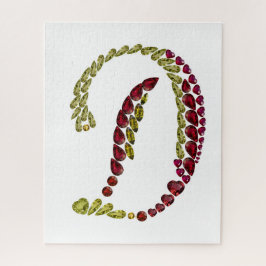 Buchstabe D mit Edelsteinen Name Puzzle