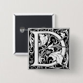Buchstabe D Mittelalterliche Monogramm-Kunst Art N Button (Vorne & Hinten)