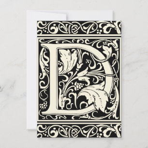 Buchstabe D Mittelalterliche Monogramm-Kunst Art N Einladung