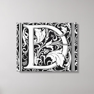 Buchstabe D Mittelalterliche Monogramm-Kunst Art N Leinwanddruck